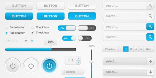 Clean UI Element Pack PSD